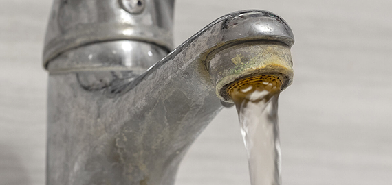 Hard water out of faucet