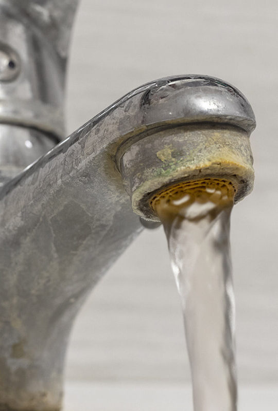 Hard water out of faucet